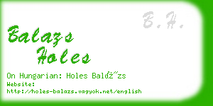 balazs holes business card